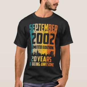 Camiseta 20 Birthday 20 Anos Incrível Desde Setembro De 200