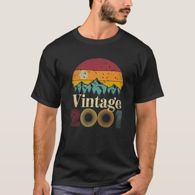 Camiseta 20 Birthday Gift 2001 Vintage Retro (Frente)
