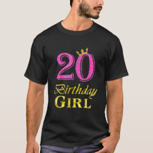 Camiseta 20 Birthday Girl Princess 20 Anos 20 Birt