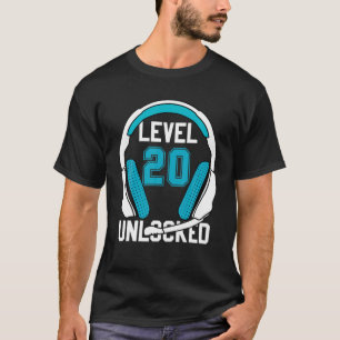 Camiseta 20 Birthday Legal Headset Gamer Boys Men Nível 20
