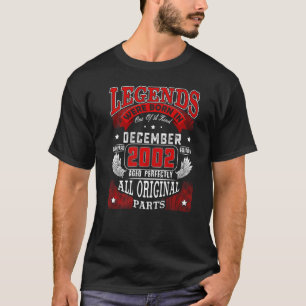 Camiseta 20 Birthday Legends Nascer Em Dezembro De 2002 20