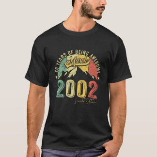 Camiseta 20 Birthday Nascer de março de 2002