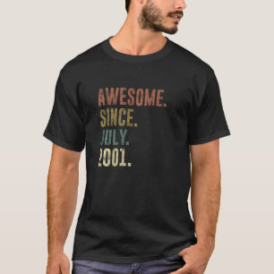 Camiseta 20 Birthday Retro Vintage Incrível Desde Julho De