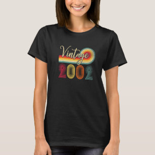 Camiseta 20 Birthday Vintage 2002 20 Anos Homens Mulheres