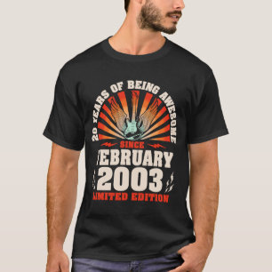 Camiseta 20 Birthday Vintage Guitarista Guitarista no dia 2