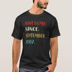 Camiseta 20 Birthday Vintage setembro de 2002 20 Aniversári