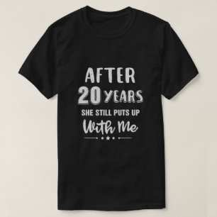 Camiseta 20 Casamento Aniversário Funny Husband Gift