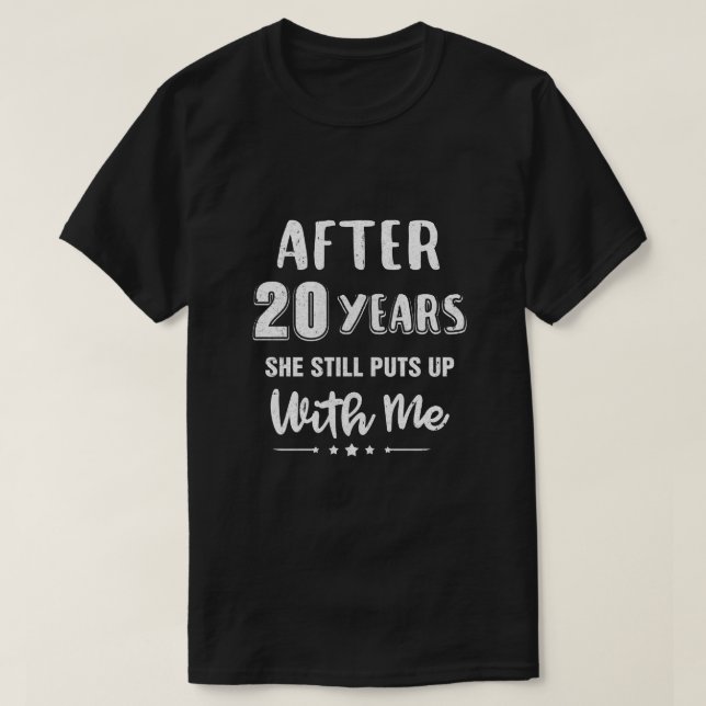 Camiseta 20 Casamento Aniversário Funny Husband Gift (Frente do Design)