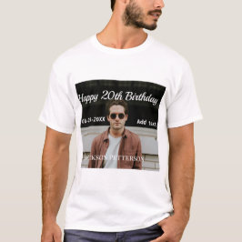Camiseta 20 de feliz simples data add name mod