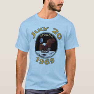 Camiseta 20 de julho de 1969 missão de Apollo 11 à lua