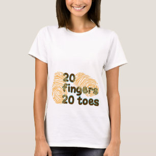 Camiseta 20 dedos 20 dedos do pé