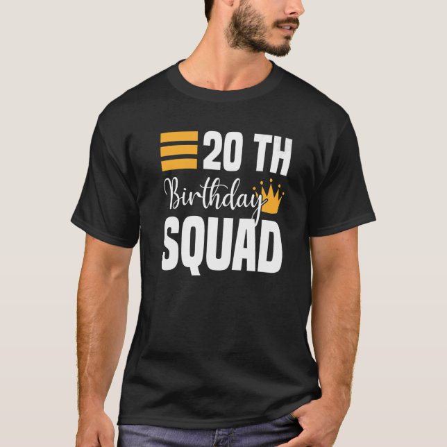 Camiseta 20 Happy Birthday Squad Party Bday Family Group (Frente)