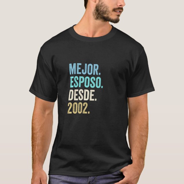 Camiseta 20 Mejor Esposo Desde 2002 Aniversário 2 (Frente)