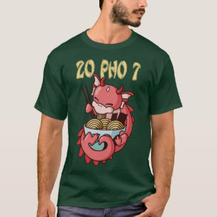 Camiseta 20 Pho 7 Dragão Kawaii RamenOtaku