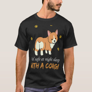 Camiseta 20 Sentir-Se Seguro Ao Dormir À Noite Com Um Corgi