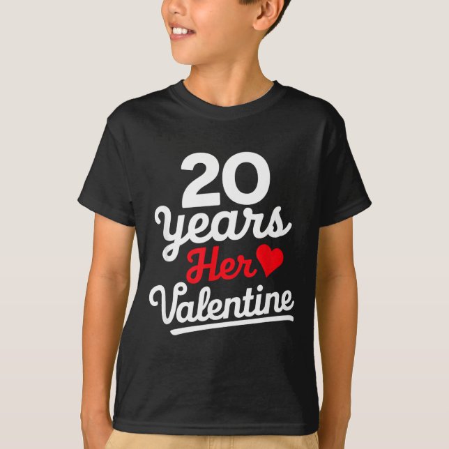Camiseta 20 Years Her Valentine _ Anniversary Couples Valen (Frente)