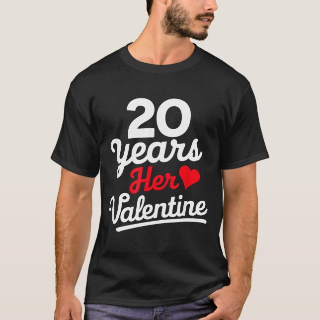 Camiseta 20 Years Her Valentine _ Anniversary Couples Valen (Frente)