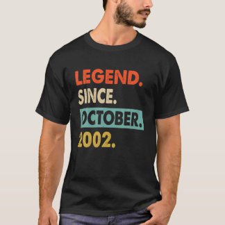 Camiseta 20 Years Old 20Th Birthday Gifts Legend Since Octo