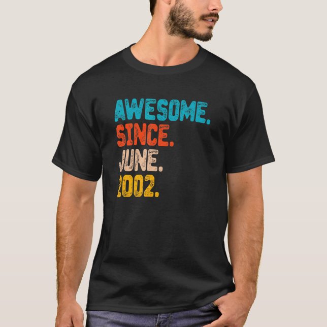 Camiseta 20 Years Old Awesome Since June 2002 20th Birthday (Frente)