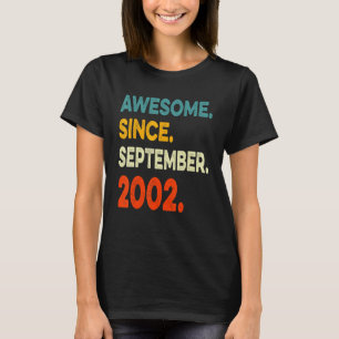 Camiseta 20 Years Old  Awesome Since September 2002 20th Bi