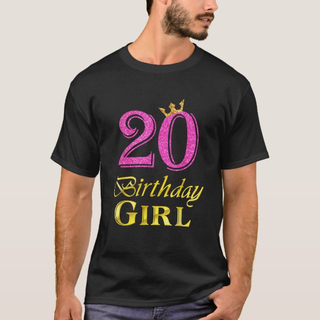Camiseta 20th Birthday Girl Princess 20 Years Old 20th Birt (Frente)
