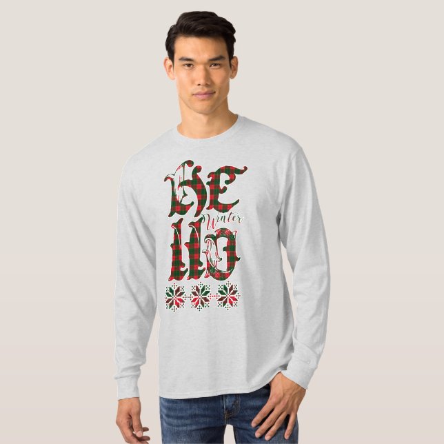 Camiseta 20XX Hello Winter Holiday Scotland Pattern (Frente Completa)