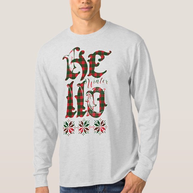 Camiseta 20XX Hello Winter Holiday Scotland Pattern (Frente)