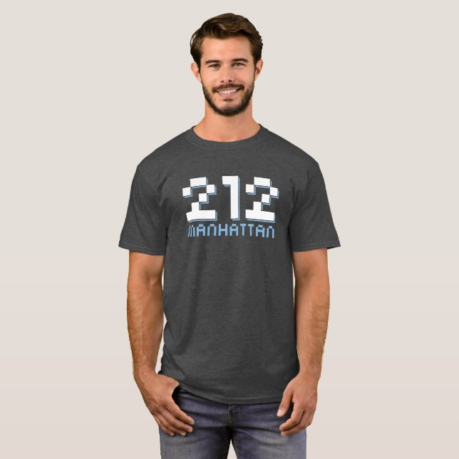 Camiseta 212 Código de Zona NYC de Manhattan (Frente Completa)