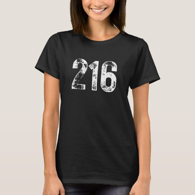 Camiseta 216 Area Code Cleveland OH Mobile Telephone Area C (Frente)