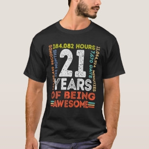 Camiseta 21.º aniversário incrível 21 anos retrorreflector