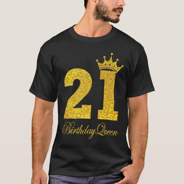 Camiseta 21 anos 10.º aniversário Rainha 21 e fabulosa para (Frente)
