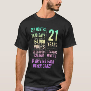 Camiseta 21 Anos Casados Engraçado 21º Aniversário de Casam