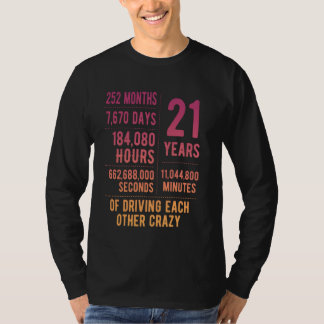 Camiseta 21 Anos Casados Engraçado 21 ruas Casando Aniversá