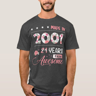 Camiseta 21 Anos de Idade 21º Aniversário Nascida em 2001 M