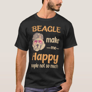 Camiseta 21 Beagle Me Faz Feliz Pessoas Não Tanto Beagle