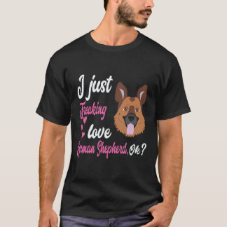 Camiseta 21 Eu simplesmente adoro Pastor Alemão OK Pastor A