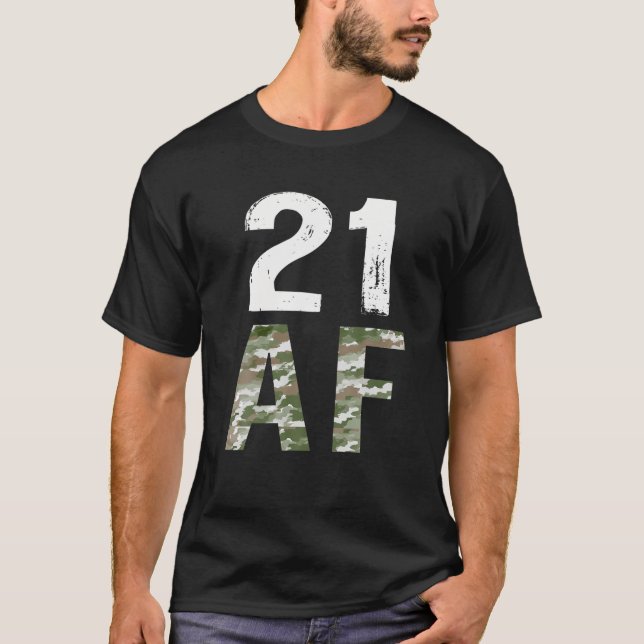 Camiseta 21 Ofício AF aniversário de 21 anos Militar (Frente)