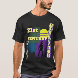 Camiseta 21st Century Gladiator Text with Abstract