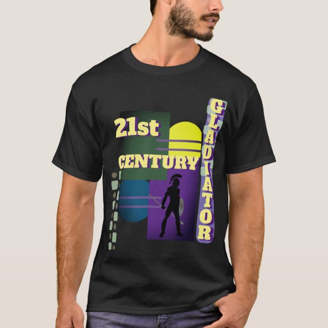 Camiseta 21st Century Gladiator Text with Abstract (Frente)