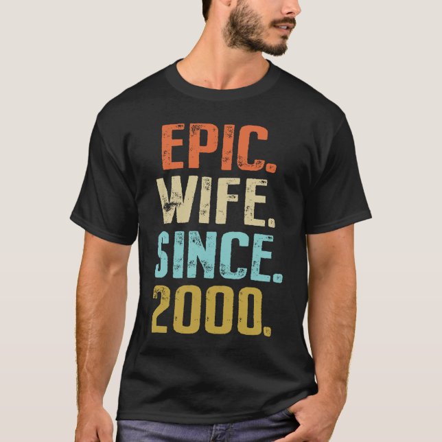 Camiseta 21st Wedding Anniversary For Her Best Epic Wife Si (Frente)