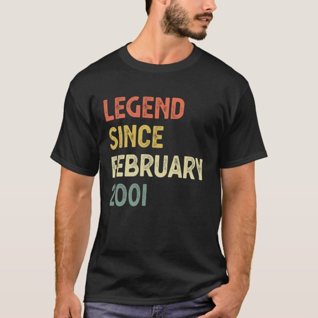 Camiseta 22º aniversário da legenda feminina masculina desd (Frente)
