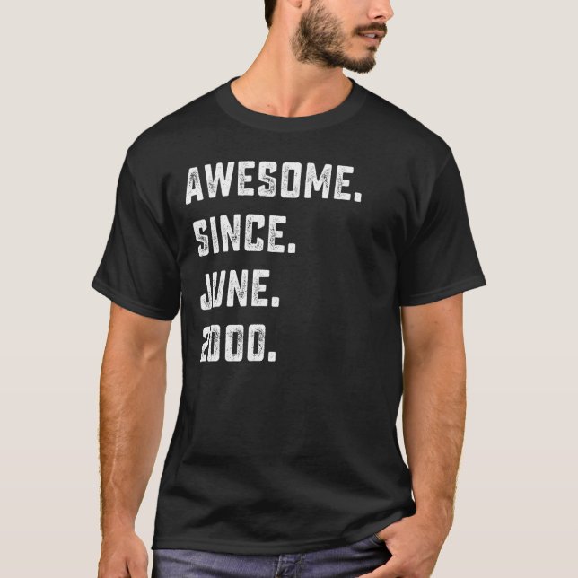 Camiseta 22º Aniversário Impressionante Desde Junho De 2000 (Frente)