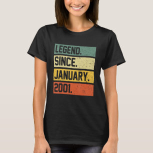 Camiseta 22º Aniversário Legenda de 22 anos desde 20 de jan