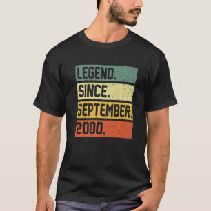 Camiseta 22º Aniversário Legenda de 22 anos desde setembro