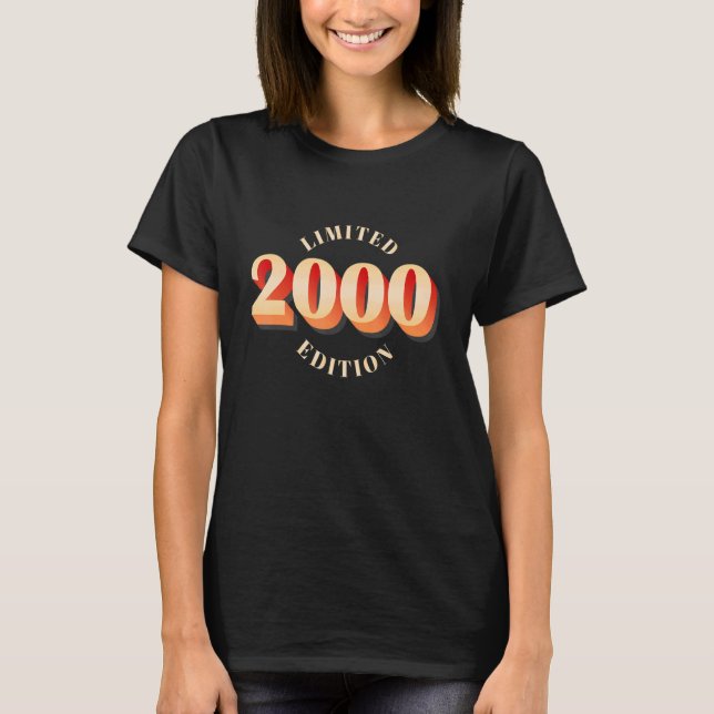 Camiseta 22º Aniversário Mulheres 22 Anos 2000 Presente 14 (Frente)