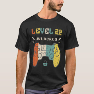 Camiseta 22º Aniversário Vintage Nível 22 Jogo De Vídeo