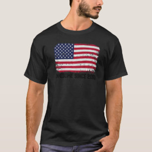 Camiseta 22º Aniversário Vintage Usa Flag Incrível Desde 20