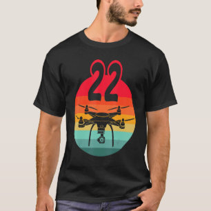 Camiseta 22.º Aniversário I Retro Remote Control Drones com