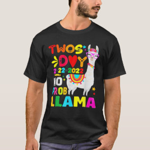 Camiseta 22-22-2022 No Prob Lama Twosday 2022 Rainb