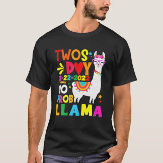 Camiseta 22-22-2022 No Prob Lama Twosday 2022 Rainb